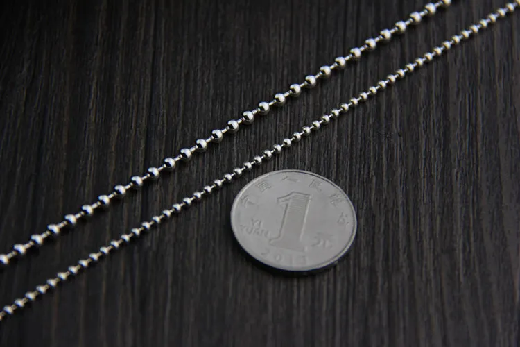 

925 Sterling Silver Necklace Round beads chain sweater chain necklace for men women long necklace Fine Jewelry