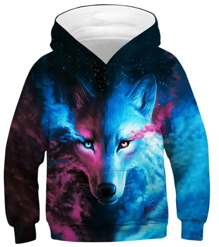 

Wolf 3D Oversized Boys Hoodies for Girls 10 14 years old Teenagers Children's Sweatshirt for Boys Sweat Shirt Child Kids Clothes