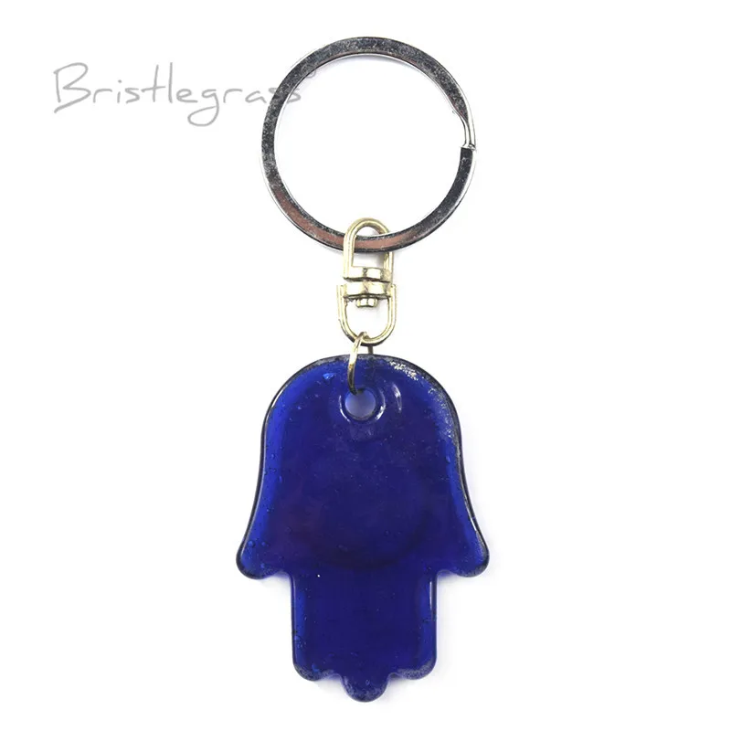 BRISTLEGRASS Турецкая голубой Дурной глаз Хамса Брелоки для ключей с рукой брелки