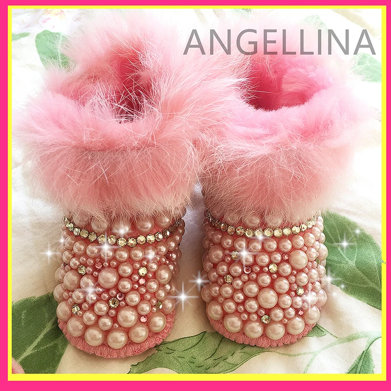 Теплые бархатные ботинки на заказ для новорожденных хлопковые Роскошные