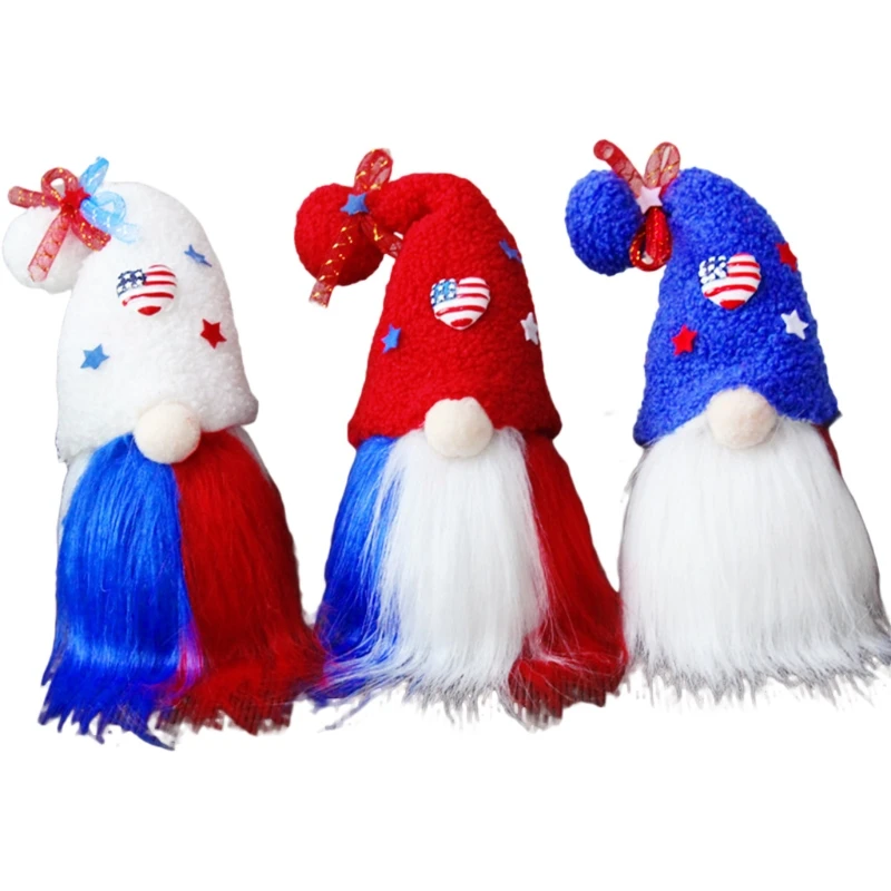 

Independence Day Gnome Patriotic Veterans Day Standing Tomte 4th of July Gift Elf Scandinavian Ornaments Kitchen Tiered Tray Dec