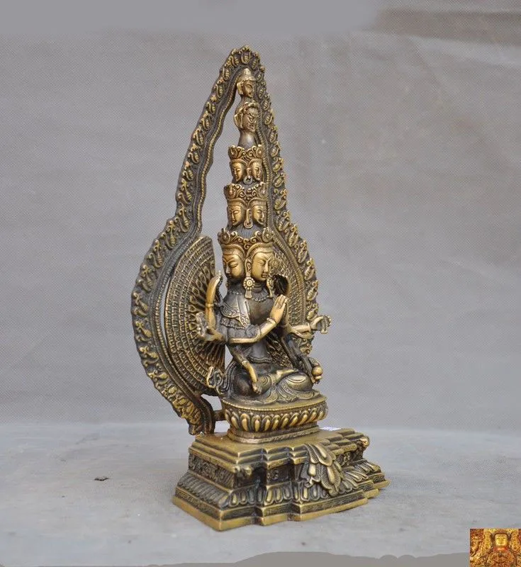 

wedding decoration Tibet temple bronze sit 1000 arms Avalokitesvara Kwan-Yin GuanYin Buddha statue