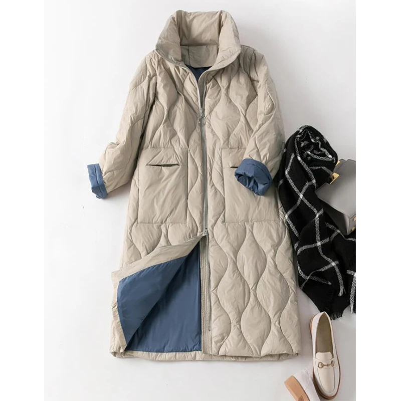 Пуховик женский зимний длинный на утином пуху ED1206 | Женская одежда