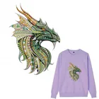 Модные Цветные термонаклейки с изображением дракона для самостоятельного нанесения тепла на одежду футболку термонаклейки Декоративный принт