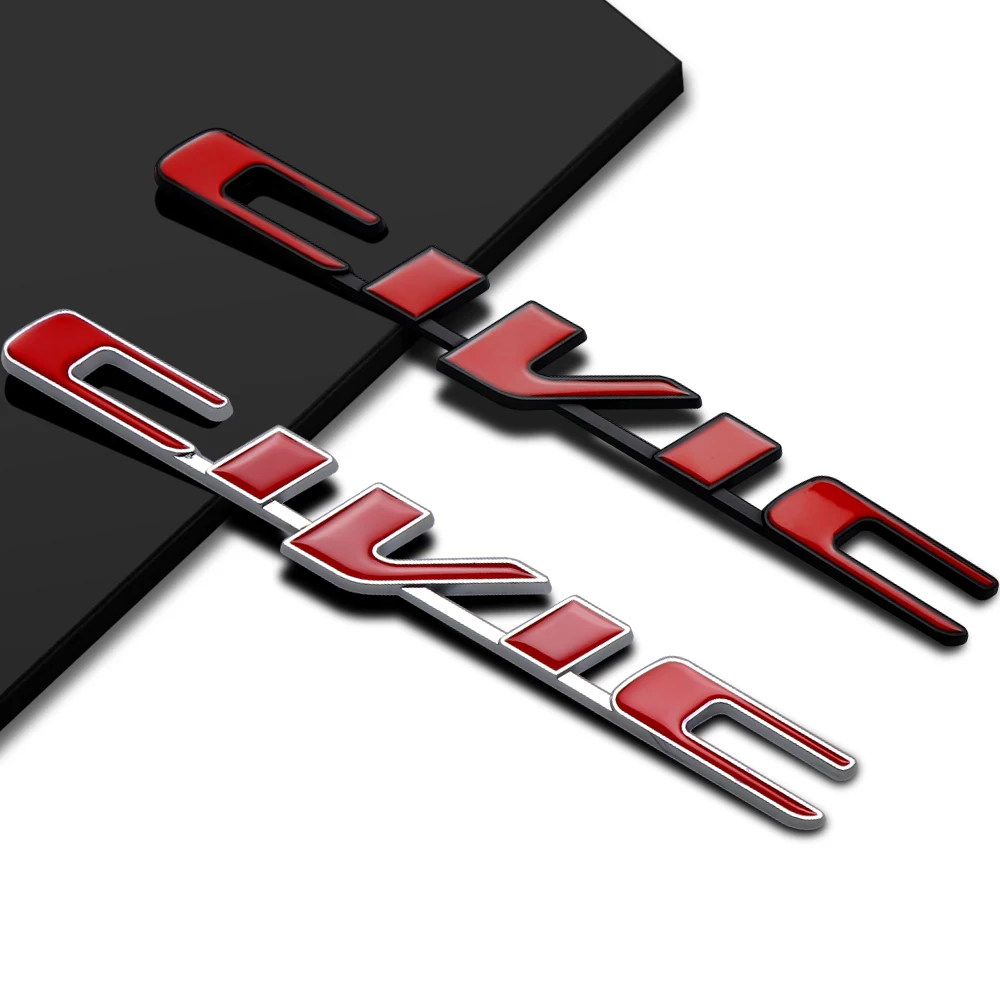 

3D Metal Car Fender Rear Trunk Decoration Stickers CIVIC Emblem Badge Body Side Decal for Honda MUGEN CITY FIT Pilot Legend VTEC