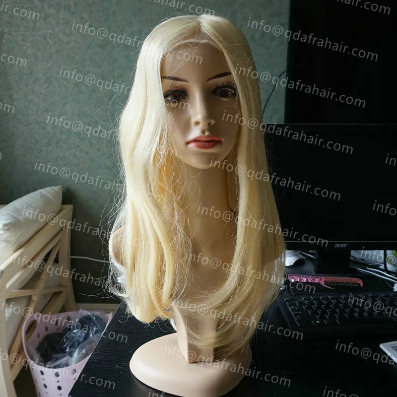 #613 Hstonir европейский парик remy Волосы Sheitel Средний размер Классический поли кожа Топ Мягкий Кремний с эластичной сеткой G038 - Цвет: #613
