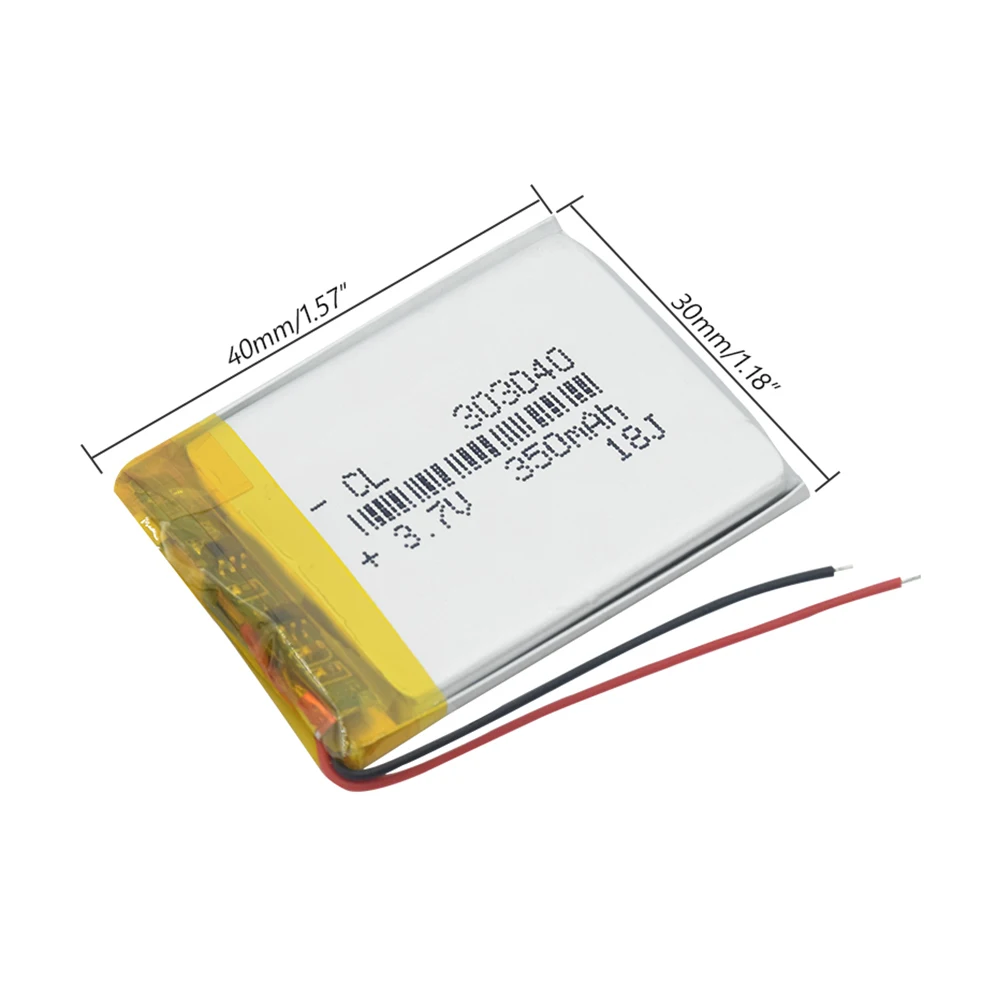 

303040 lithium polymer battery Rechargeable Li-ion Battery 3.7V 350mAh With PCM For GPS MP3 MP4 MP5 PDA LED Light