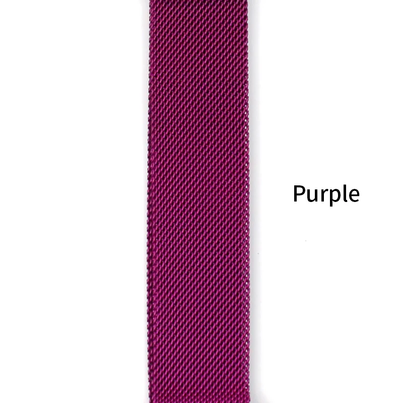 Purple DIMU Миланский Браслет, Браслет для наручных часов Apple Watch, версии 5/4/3/2/1 38 мм 42 мм Нержавеющая сталь ремешок для наручных часов iWatch, 40 мм, длина-44 мм, ремешок для часов - Цвет ремешка: Purple