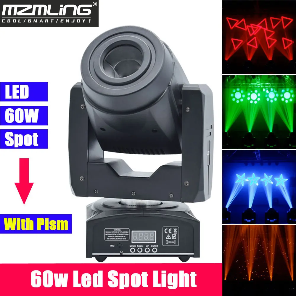 60 Вт Светодиодный точечный светильник с призмой DMX512 подвижный головной