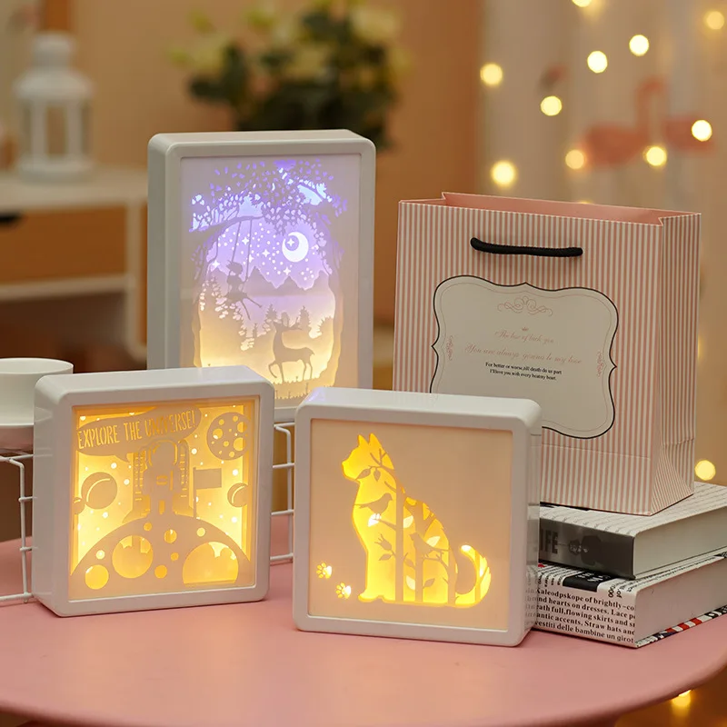 

3D Paper Art Night light Living Room Bedroom Decoration Atmosphere Lamp Girlfriends Friends Classmates Birthday Gift Night Light