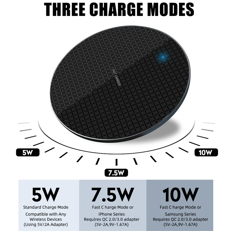 10w quick wireless charger for samsung huawei xiaomi oppo iphone 12 pro max 11 pro xr xs phone fast inductive charging free global shipping