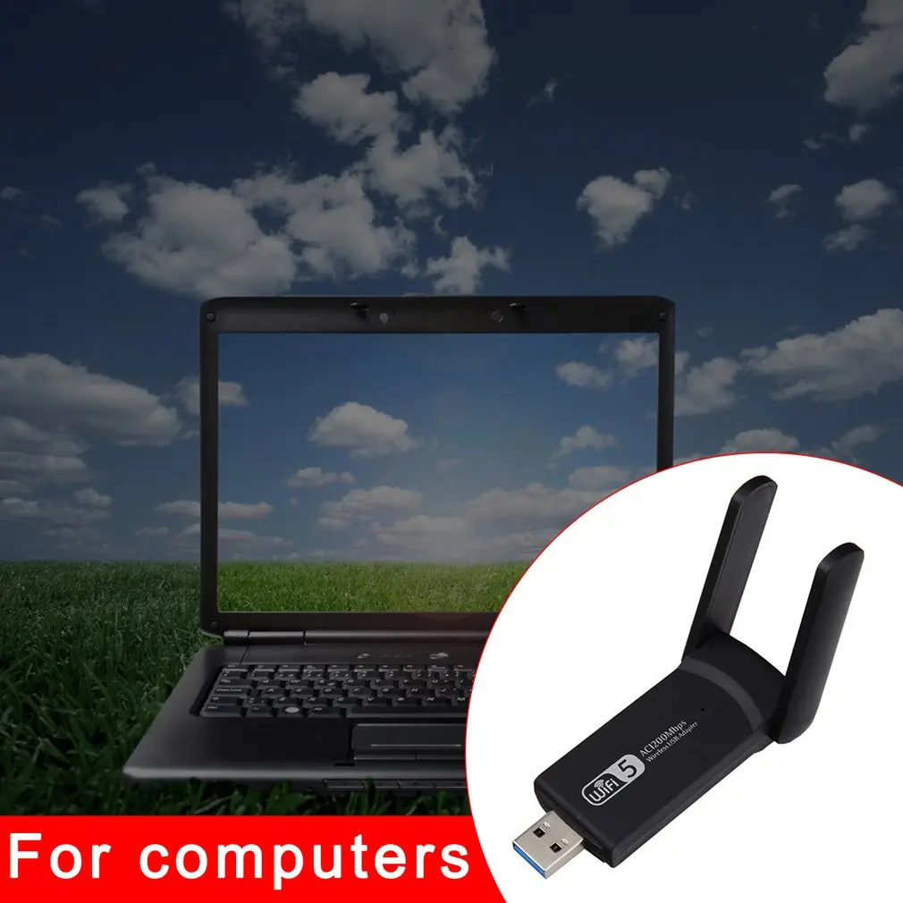 

Usb 3.0 1200Mbps Wifi Adapter Dual Band 5Ghz 2.4Ghz 802.11Ac Rtl8812Bu Wifi Antenna Dongle Network Card For Laptop Desktop