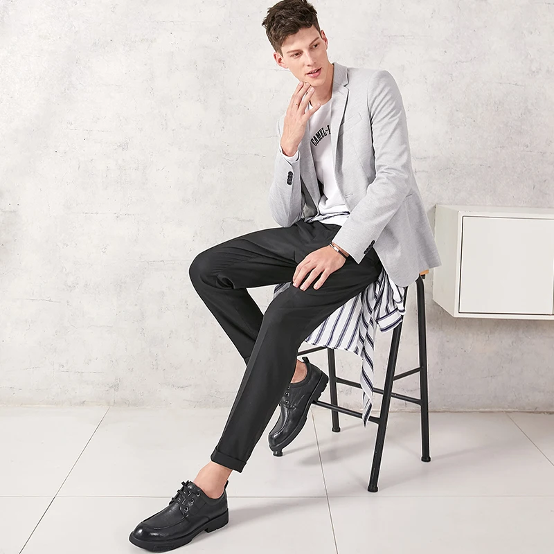 

CAMEL Casual Fashion Black Business Formal Men Leather shoes Design Luxury Cowhide Lace up Footwear Wedding Father Gift