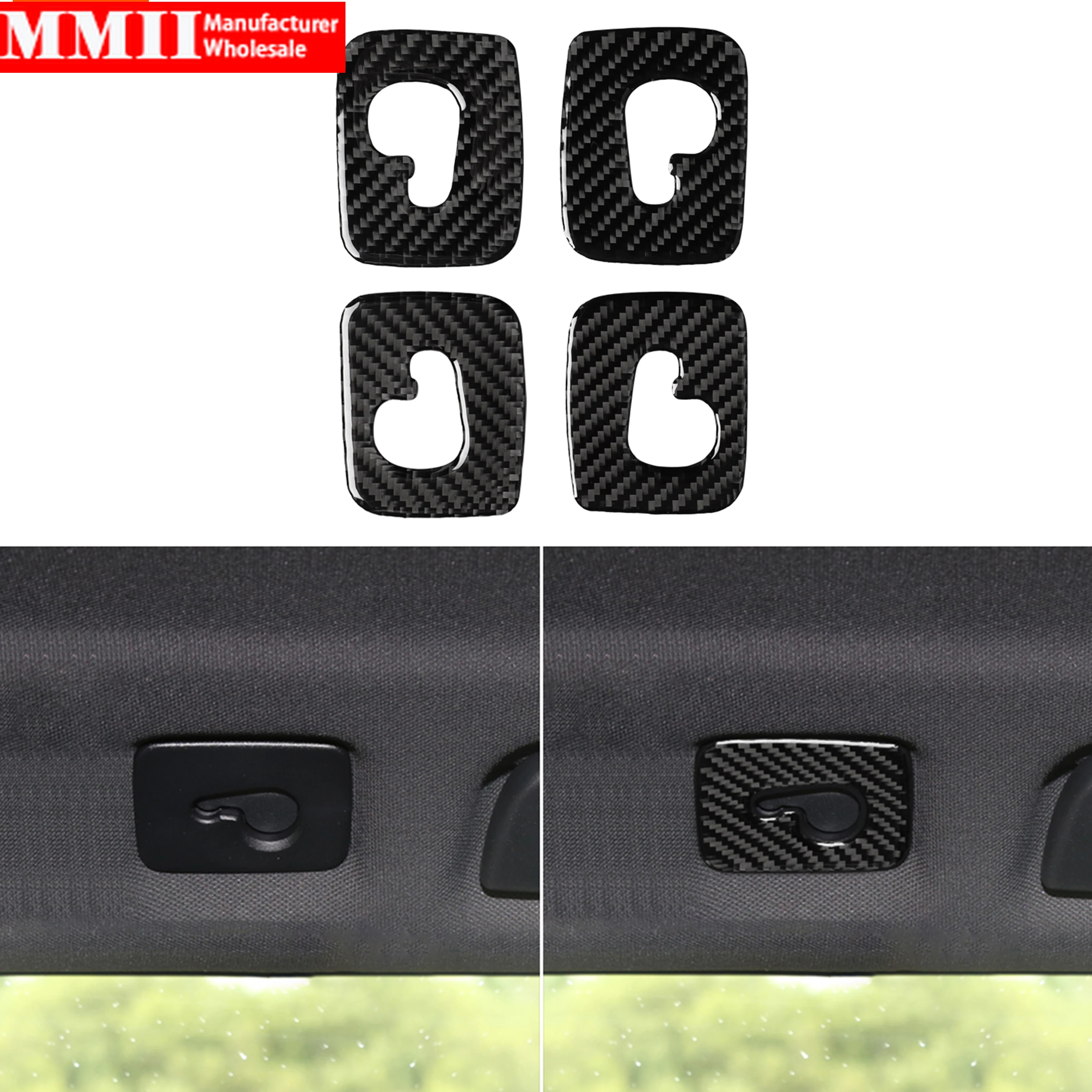 Carbon Fiber Stickers For Audi Q7 SQ7 4M 2016 2017 2018 2019 Roof Hook Sticker Overhead Console Panel Interior Car Accessories