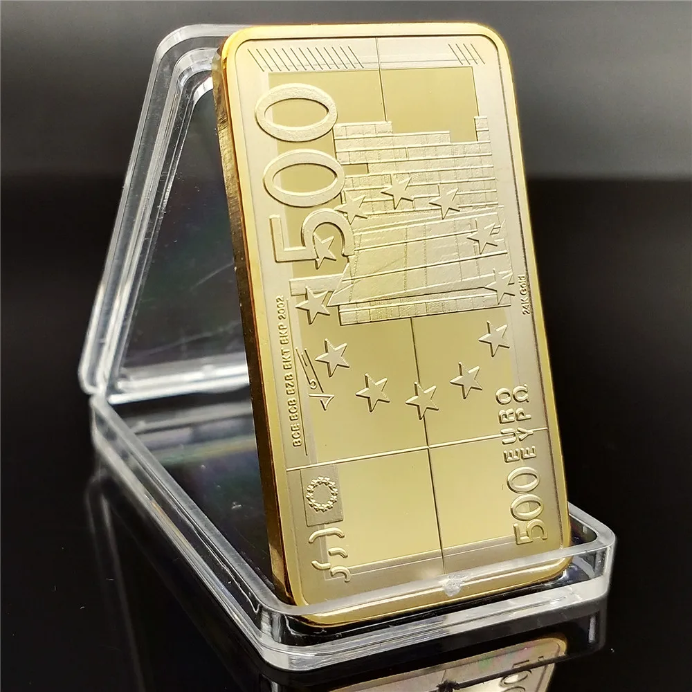 European 500 Euro Banknote 24K Gold Souvenir Bullion Bar Coin Festival Gifts Collection | Дом и сад