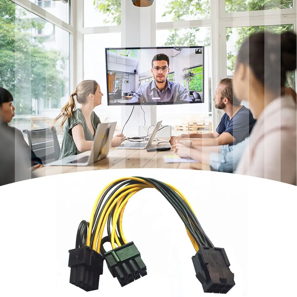 

10pcs/lot 6 Pin Feamle To Dual 8 Pin Male PCI Express Power Converter CPU Video Graphics Card 6Pin To 8Pin PCIE Power Cable