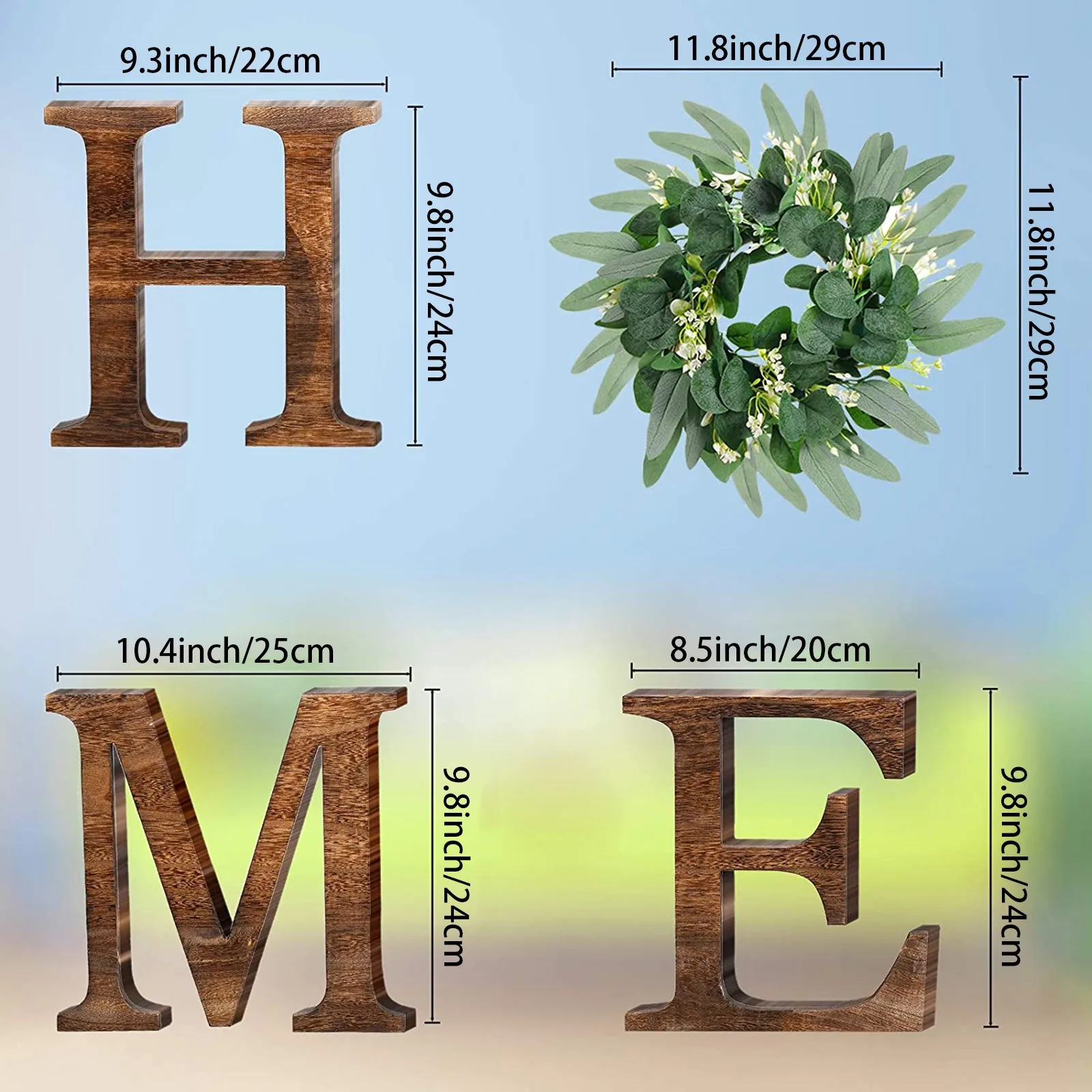 

Creativity Warm-home Letters Decoration 24cm Pure Wood Indoor Home Decoration Wall Stickers For Living Room Entrywall