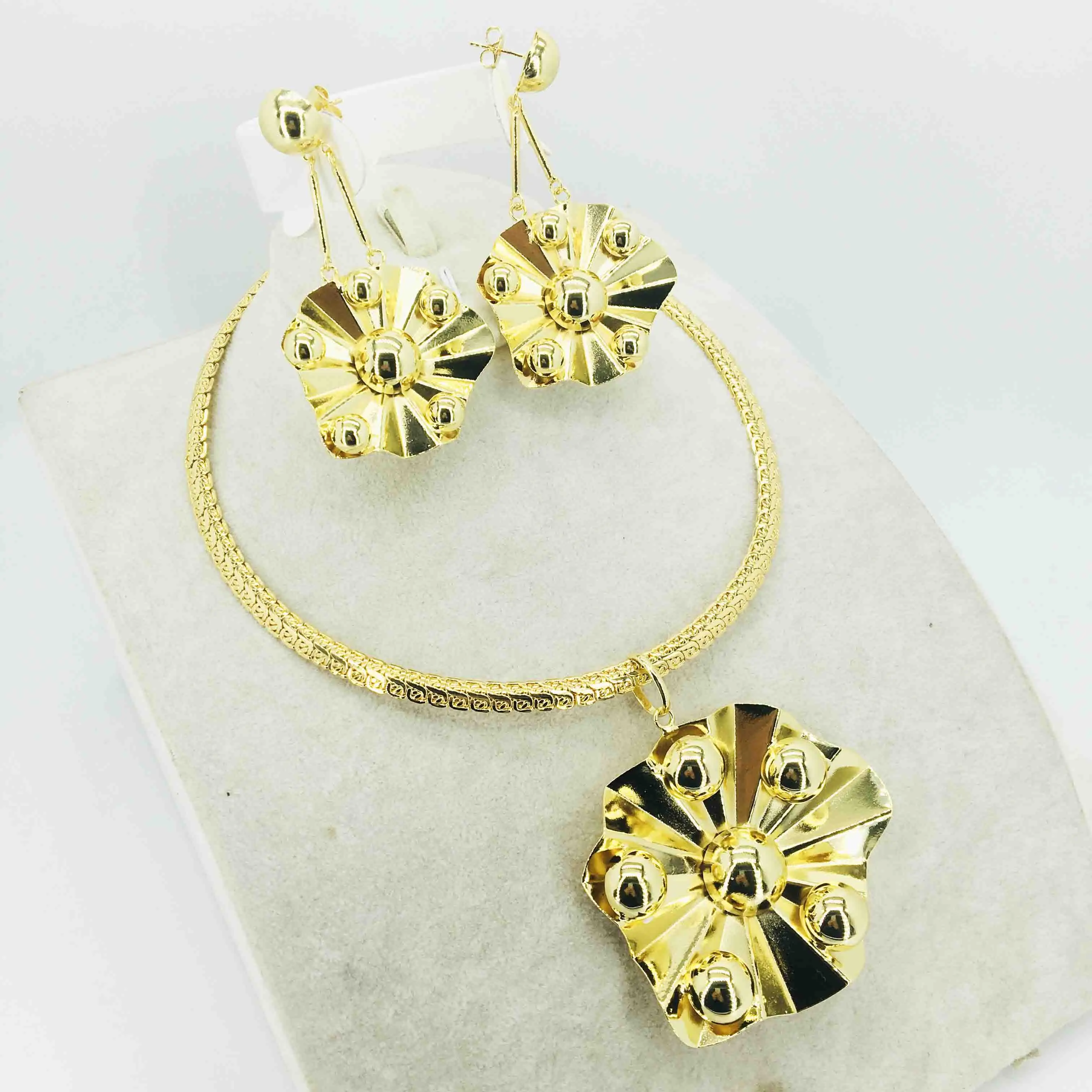 Модные женские ювелирные наборы из Дубая золотого цвета с африканскими бусинами