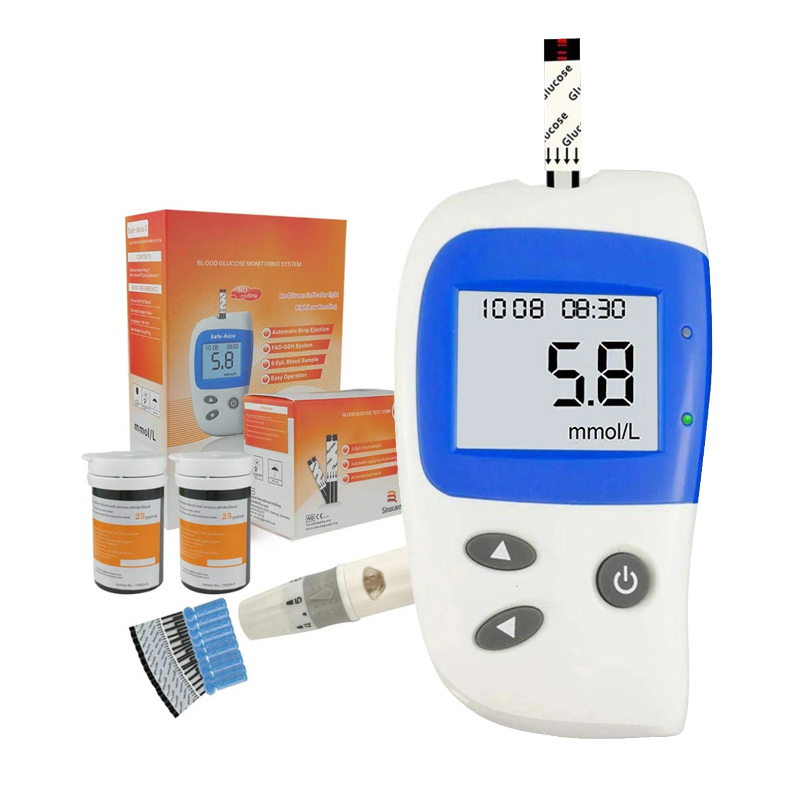 Набор для измерения уровня сахара в крови комплект глюкозы с 50 тестовыми