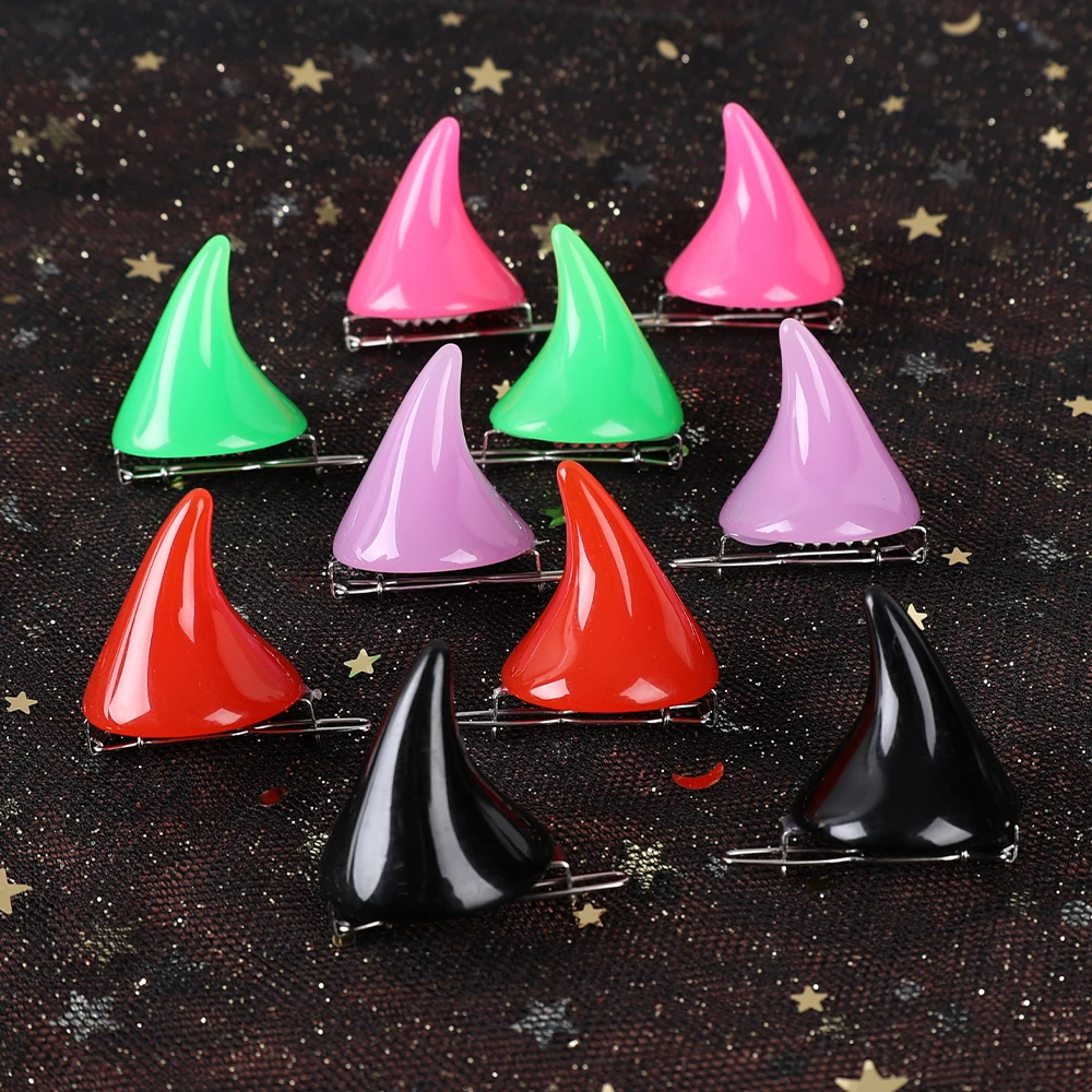 

1Pairs Small Demon OX Horn Hairpins Gothic Party Cosplay Costume Pin Hairpins Costume Horn Halloween Hair Accessories Clip