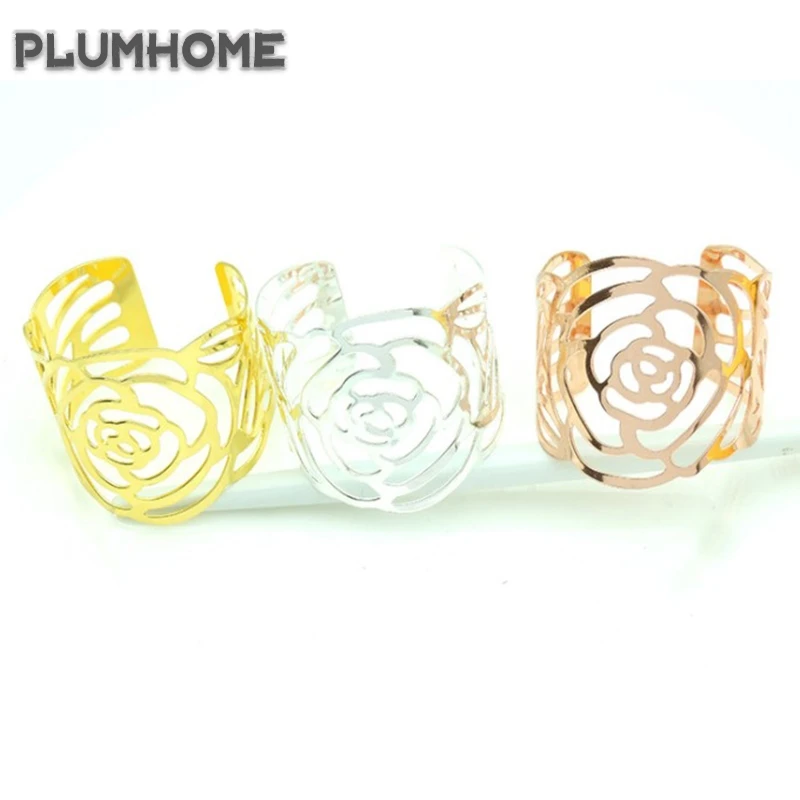 

1Pc Uitholling Rose Bruiloft Servet Gesp High-End Restaurant Tafel Decor Ring