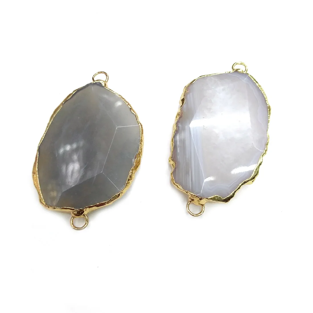 

Natural Stone Connector Irregular Double Hole Agates Exquisite Charms For Jewelry Making Bracelet Necklace Earring Accessories