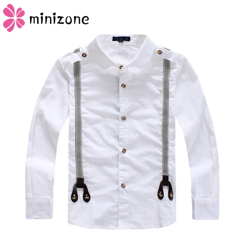Лидер продаж 2019 Детские рубашки для мальчиков Классические однотонные белые