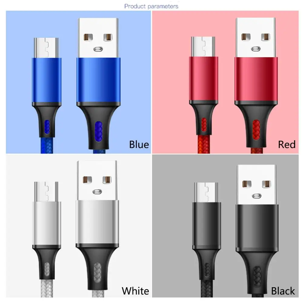 Нейлоновый плетеный кабель Micro-USB 1 2 м для Android мобильный телефон Быстрая зарядка