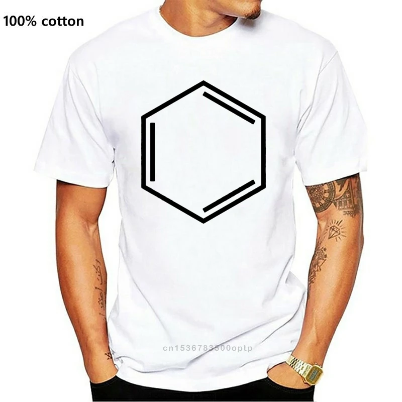 

Новинка, Мужская футболка с коротким рукавом, с бензолом (молекула), футболка унисекс, женская футболка