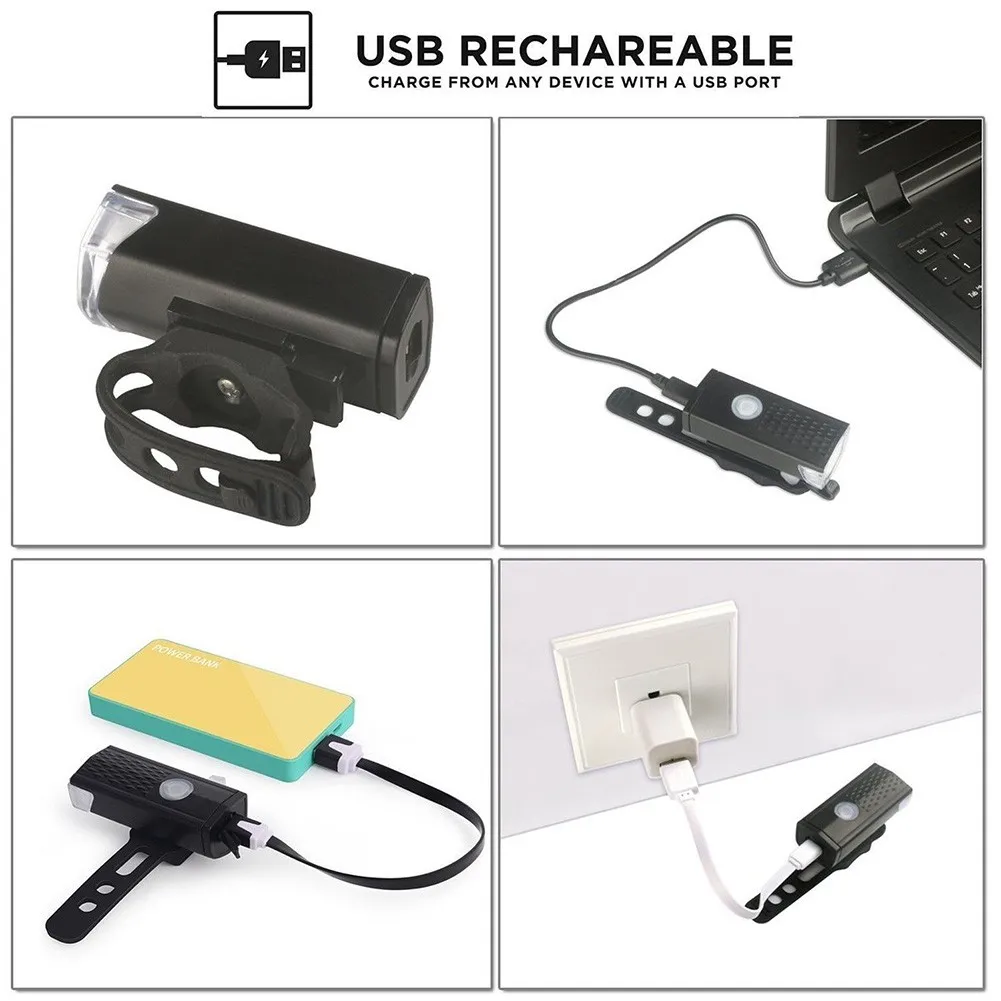 

1Set Bike Bicycle Front Rear Light Set Cycling USB Charge Headlight Light MTB Waterproof Taillight LED Lantern Bike Accessories