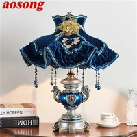 aosong table desk lamps led contemporary nordic luxury decoration resin light for home bedside