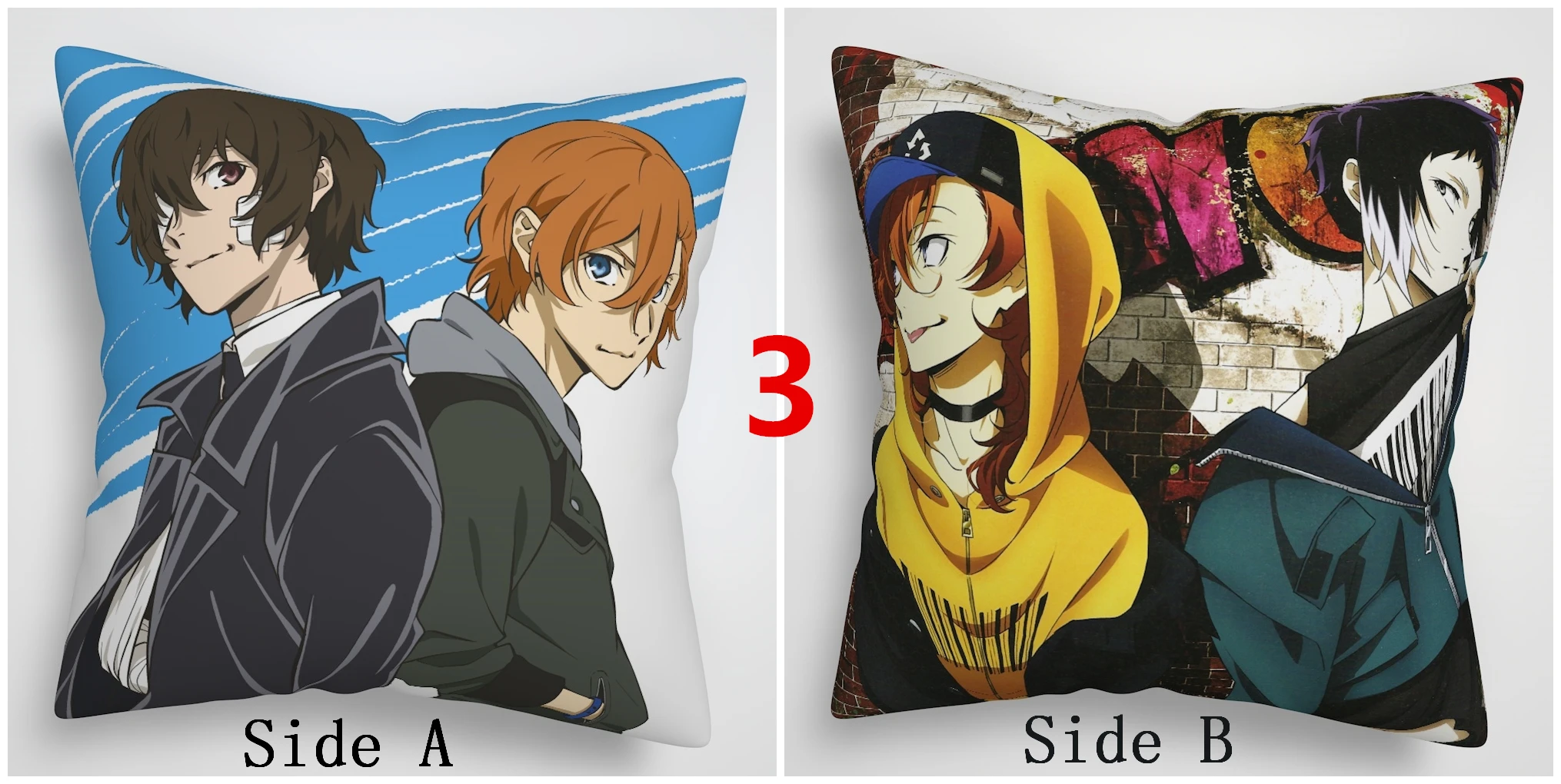 Suef аниме бангоу страй собаки Dazai Chuuya Atsushi аниме двухсторонняя диванная подушка крышка - Цвет: 3