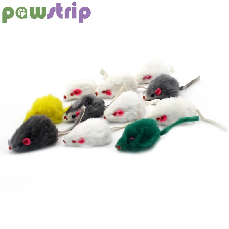 Pawstrip 5 шт./лот искусственная мышь игрушка для кошек со звуком погремучая мягкая из