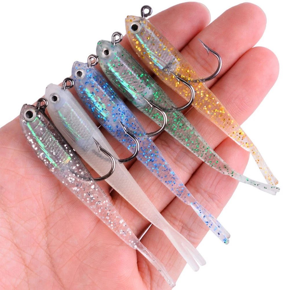 

1pcs Fishing Lures 75mm Soft Bait Split Tail Artificial Bait Minnow Tackle Fork Tail With Hook Fishing Bait Fishing Tackle