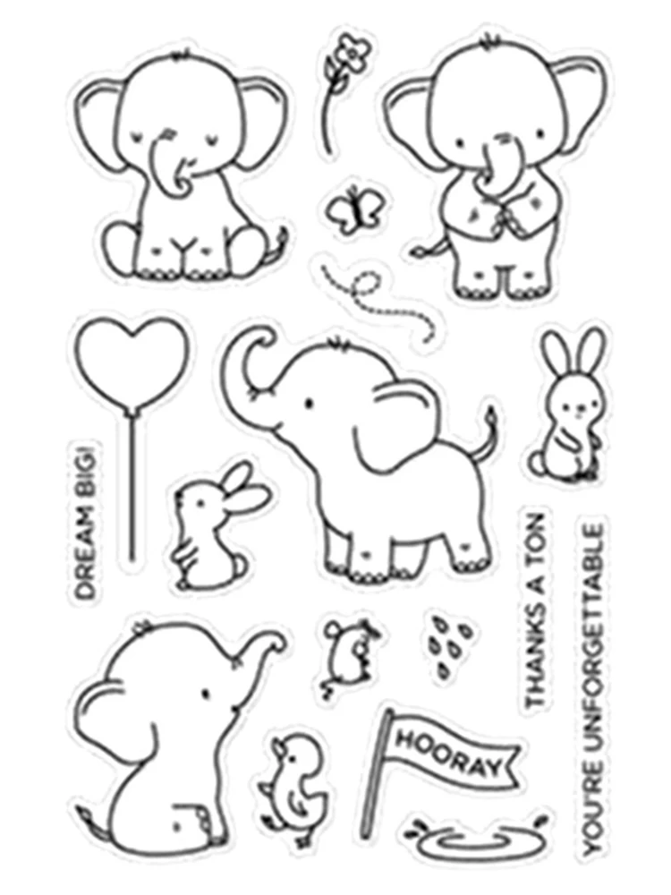 С рисунками животных Рисунком Слона Животных Ножи пресс форм прозрачный печать