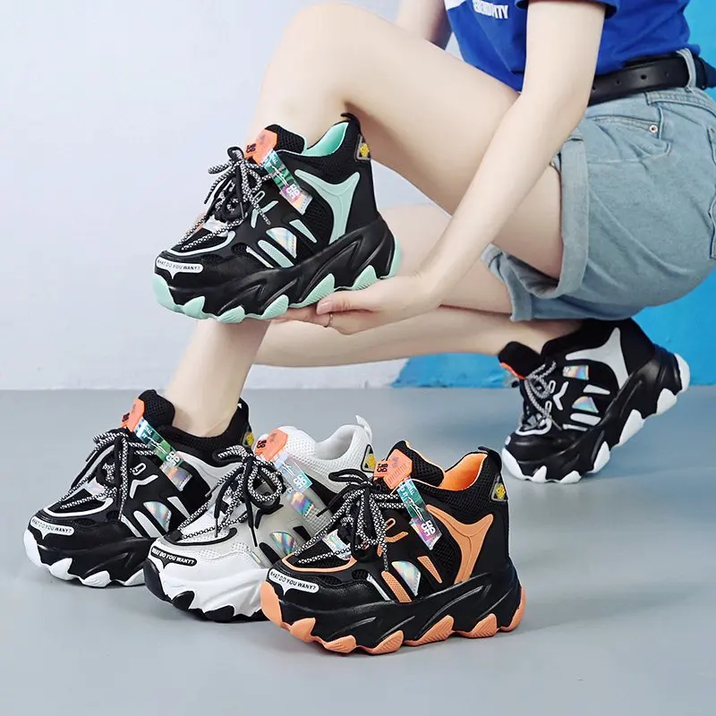 

Women Platform Sneakers Chunky Wedges Shoes For Woman 2020 Designers Brand Sports Casual Fashion 10cm High Gladiator Shoe Autumn