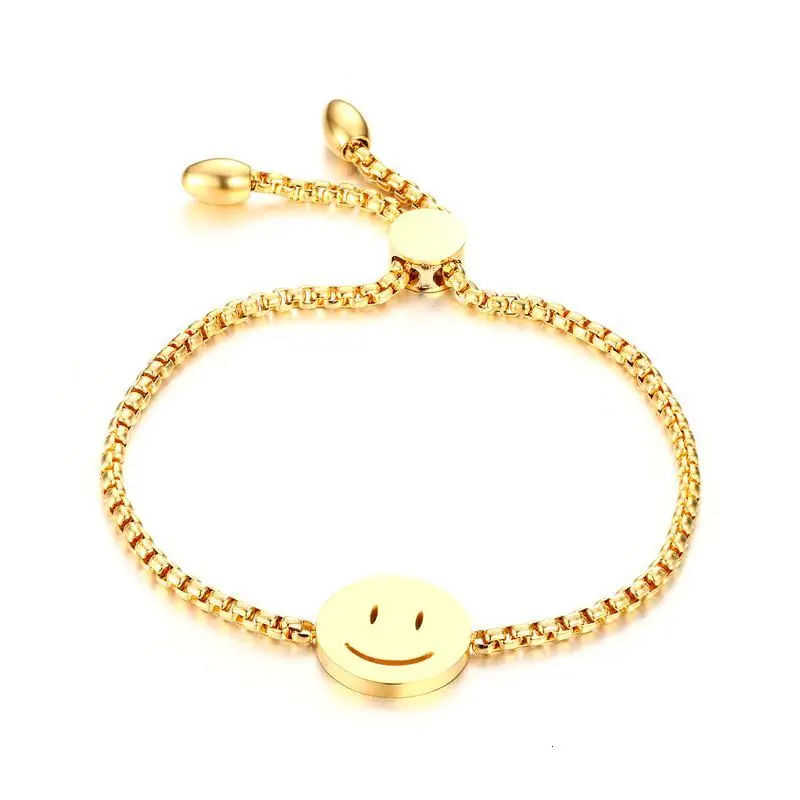 Модные браслеты Vnox с сердечком и смайликом для женщин регулируемая