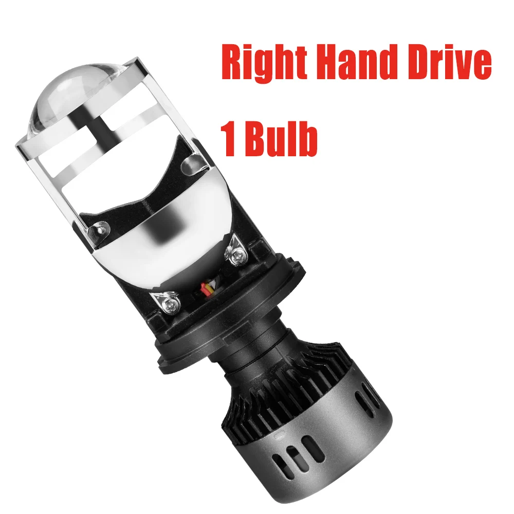 Right-hand Drive 1pc 2 шт. H4 светодиодный объектив Мини-проектора Conversion Kit 6500 к фара Hi/короче спереди и длиннее сзади) луч 10000LM лампы Автомобильные 12 V/24 V - Испускаемый цвет: Right-hand Drive 1pc