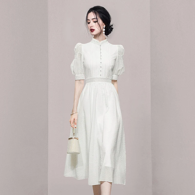 

Женское праздничное платье, белое винтажное платье Вечерние ней длины с пышными рукавами, лето 2021