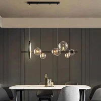 modern luxury restaurant chandelier lights industrial wind glass bubble shop commercial creative bar hanging lamp lighting