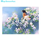 Begonia цветы Робин Алмазная картина Цветочная птица круглая полная дрель Nouveaute DIY мозаика вышивка 5D Вышивка крестом домашний декор