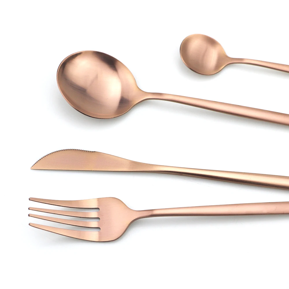 Набор золотых столовых приборов 16 шт./компл. ножи вилка чайная ложка столовая