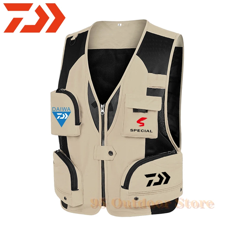 

Daiwa Fishing Vest Fishing Jacket Quick-drying Breathable Dawa Outdoor with Multi Pocke Mesh Vest Tactical Military Camping Vest