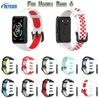 Ремешок силиконовый для Huawei Band 6, дышащий двухцветный сменный Браслет для Huwei Honor Band 6