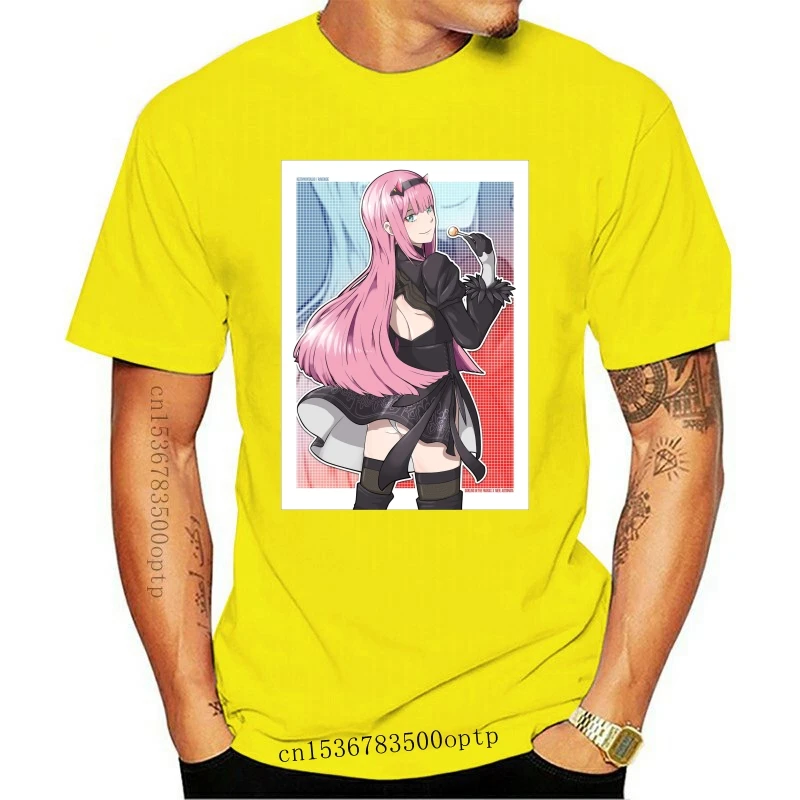 

New Darling In The Franxx Zero Two Men T-Shirt Short Sleeved Tees Cotton T Shirt Original O-neck Clothes Cool Plus Size