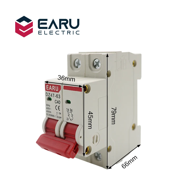 C45N 2pole 3A/6A/10A/16A/20A/32A/40A/50A/63A 400В ~ C тип мини выключатель Mcb монтаж 35 мм din рейка
