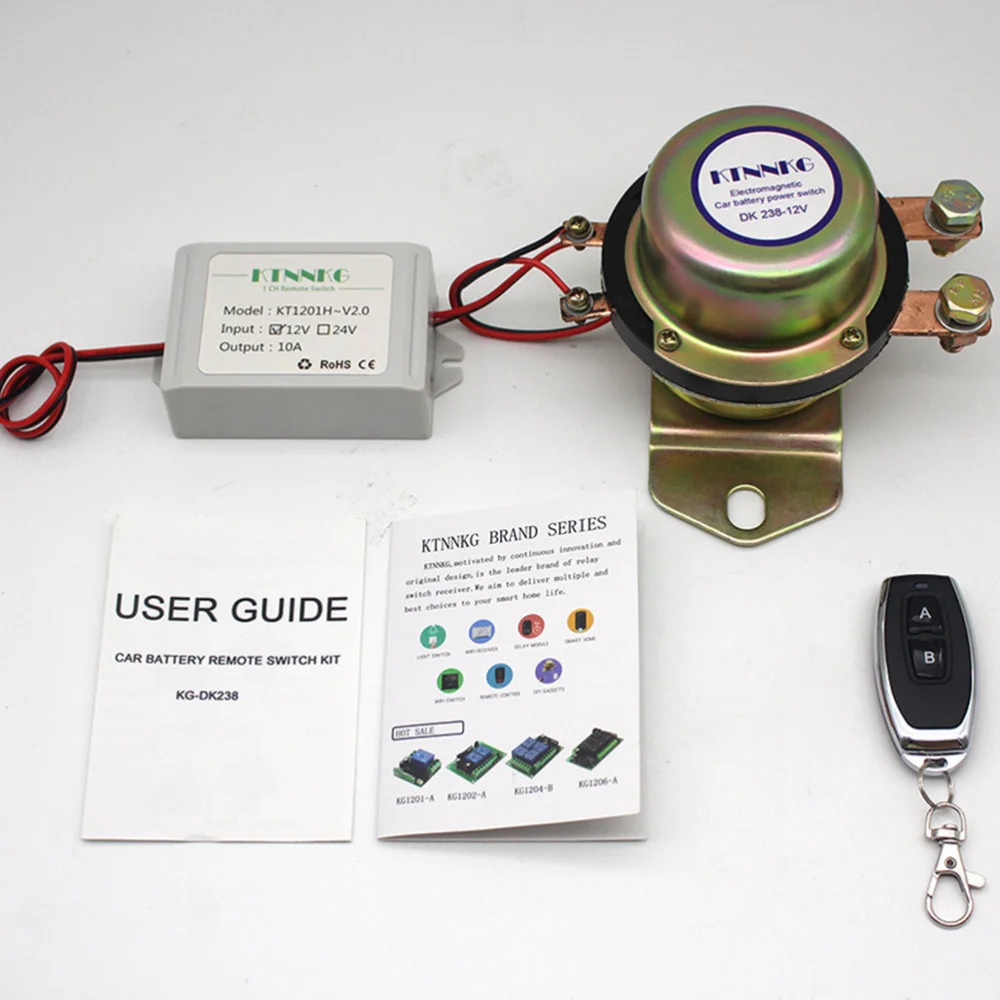 

Car Electromagnetic Power Main Switch 12V Large Truck Power Supply Leakage Power Off Switch with 50m Remote Contr