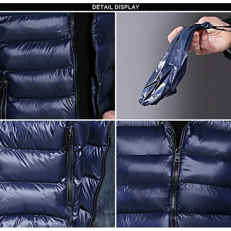 Мужской осенне-зимний сверхлегкий пуховик без рукавов жилет мужское однотонное