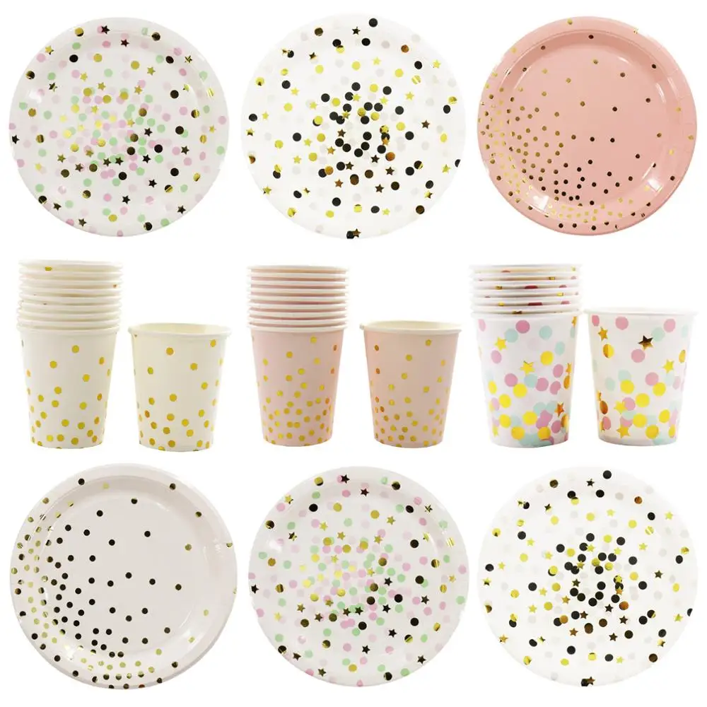 Декор для дня рождения свадьбы вечеринки золотой розовый горячее тиснение