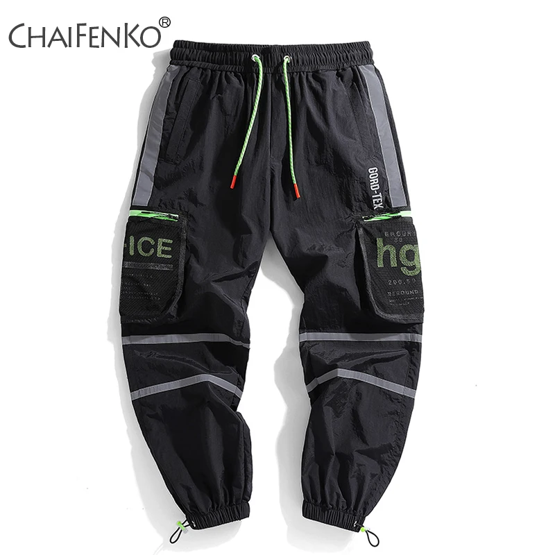 

CHAIFENKO 2020 New Hot Hip Hop Streetwear Beam Foot Cargo Pants Jogger Leisure Sports Trousers Men Fashion Reflective Men Pants